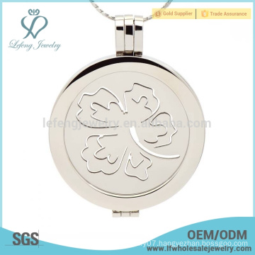 Flower cage silver locket designs, coin pendant jewelry